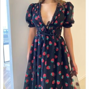 Lirika matoshi black strawberry dress